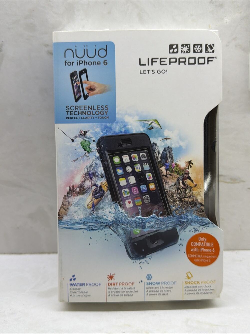 LifeProof Nuud Waterproof Dirtproof Series Case For iPhone 6- Black Open Box